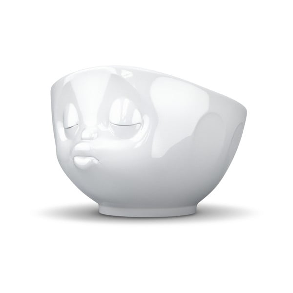 Balta porcelāna bļoda ar skūpstošu seju 58products -image-2