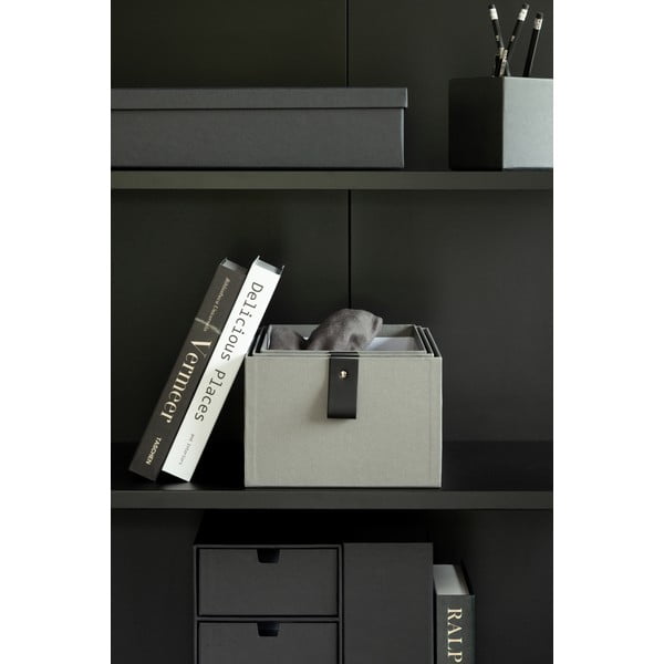 Pelēkas kartona uzglabāšanas kastes (3 gab.) 20,5x29,5x14,5 cm Aston Paper Laminate – Bigso-image-2