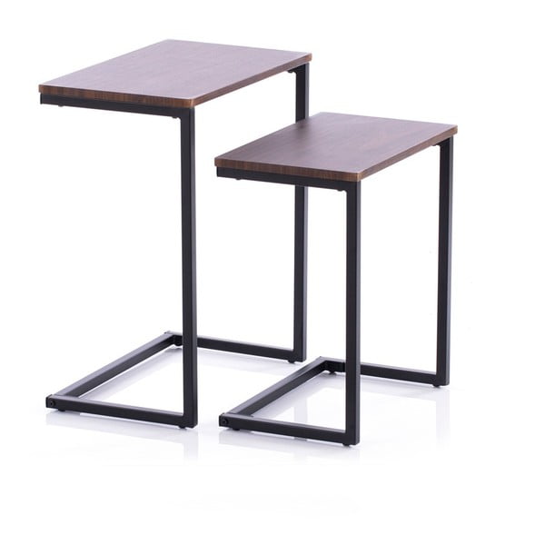 Sānu galdiņi ar valrieksta koka imitācijas galda virsmu (2 gab.) 30x48 cm Jalt – Homede