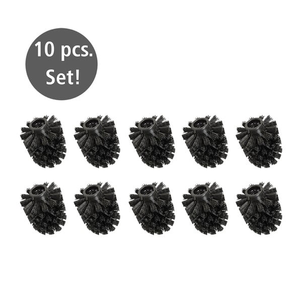 Melnas plastmasas rezerves tualetes birstes galviņas (10 gab.) Ø8cm – Wenko