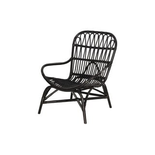 Melns dārza krēsls no rotangpalmas Bonami Essentials Sara