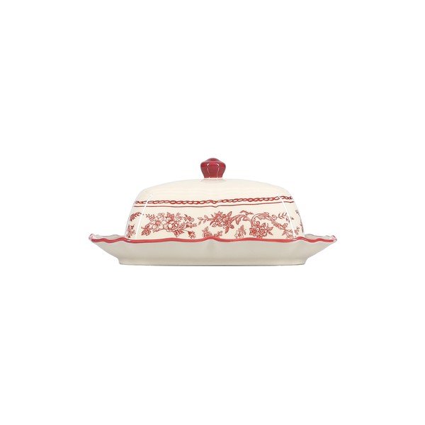 Bordo/ziloņkaula krāsas porcelāna sviesta trauks Cyril – S|P Collection-image-3
