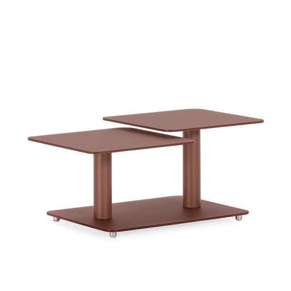 Terakotas oranžs stikla žurnālgaldiņš 54x115 cm Elvi – Marckeric