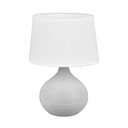 Balti brūna keramikas un auduma galda lampa Reality Martin, augstums 29 cm