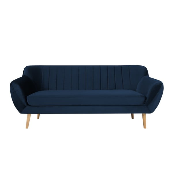 Tumši zils trīsvietīgs dīvāns Mazzini Sofas Benito
