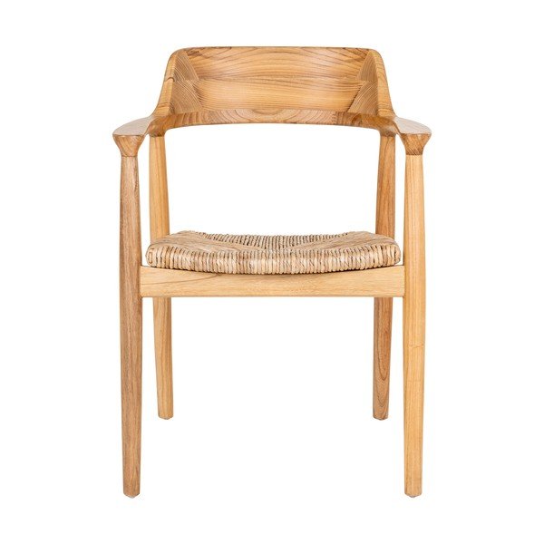 Dabīga toņa masīvkoka pusdienu krēsls ar roku balstiem Getafe – House Nordic-image-4