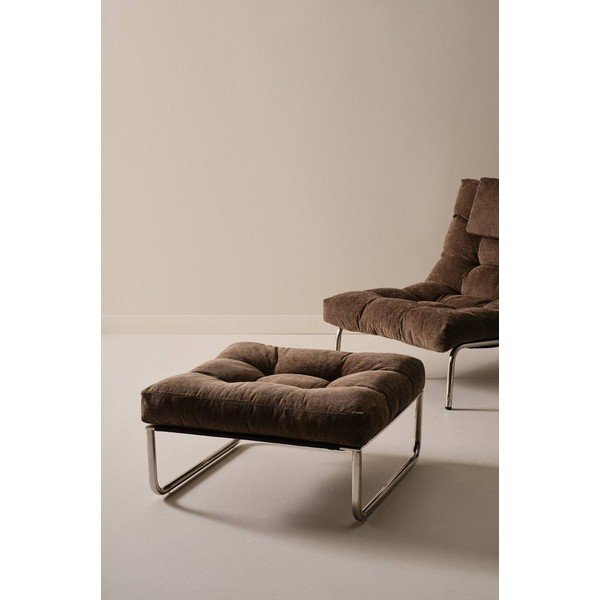 Brūns kāju soliņš no šenila auduma Burleson – Jotex-image-1