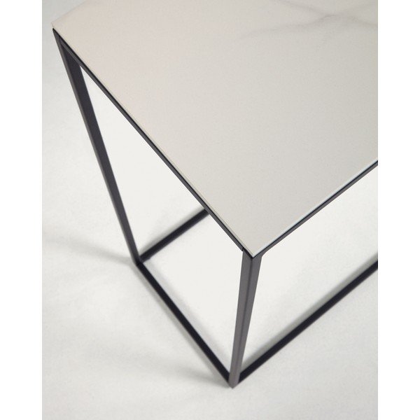 Melnbalts konsoles galds ar keramikas virsmu 30x110 cm Rewena – Kave Home-image-4