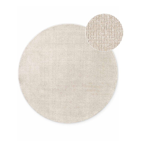 Krēmkrāsas ar rokām darināts vilnas apaļš paklājs ø 160 cm Greenwich – Ted Baker