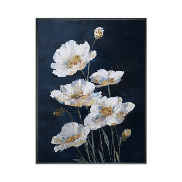 Drukāta glezna ar rāmi 60x80 cm White Poppies – Styler