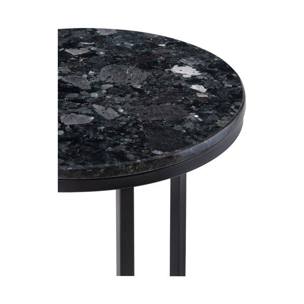 Melns granīta galds ar melnu pamatni RGE Crystal, ⌀ 50 cm-image-4