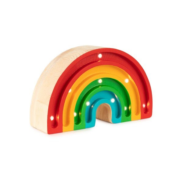 Krāsaina galda lampa no priedes koka Little Lights Rainbow, platums 20 cm-image-1