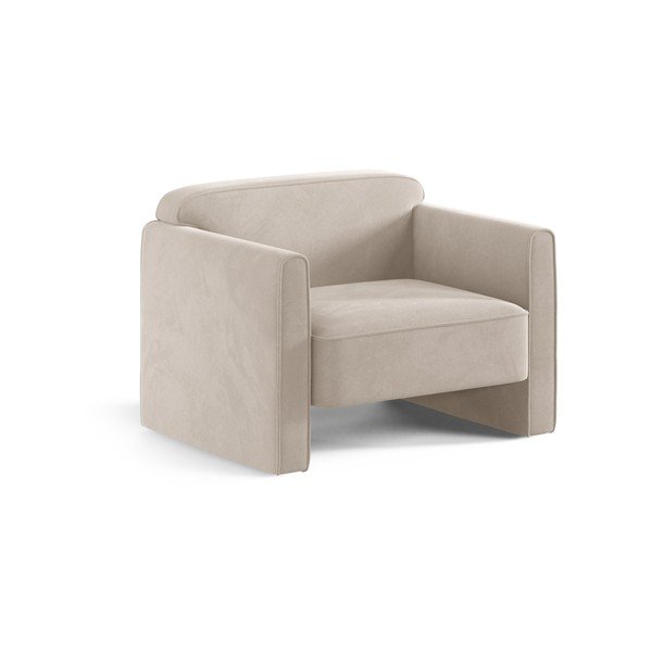 Bēšs samta atpūtas krēsls Abby – Micadoni 