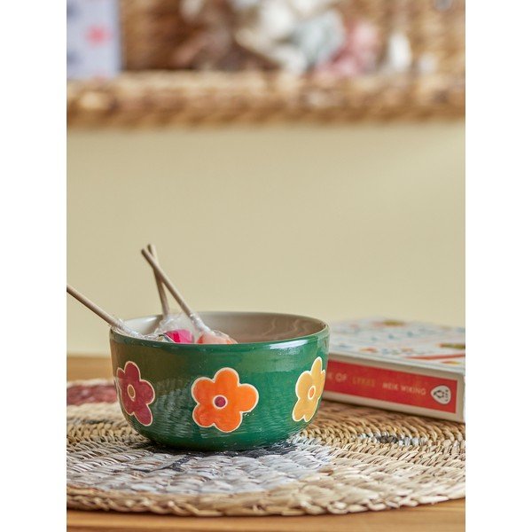 Tumši zaļa akmensmasas bērnu bļoda ø 12 cm Addy – Bloomingville Mini-image-2