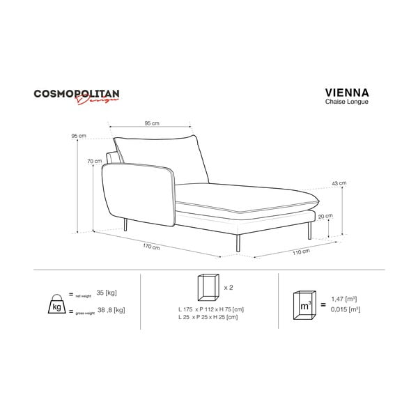 Bēšs zvilnis Cosmopolitan Design Vienna, kreisais stūris-image-3