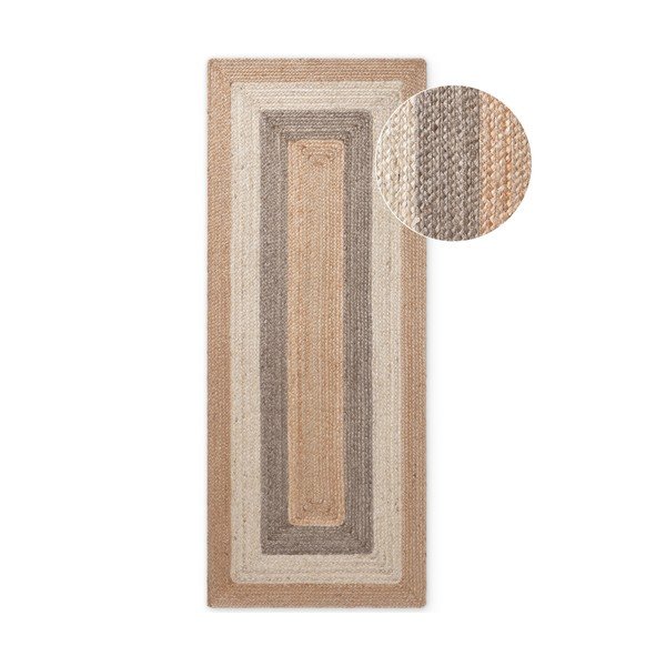 Divpusējs/ar rokām darināts džutas celiņa paklājs 80x200 cm Juno – Hanse Home