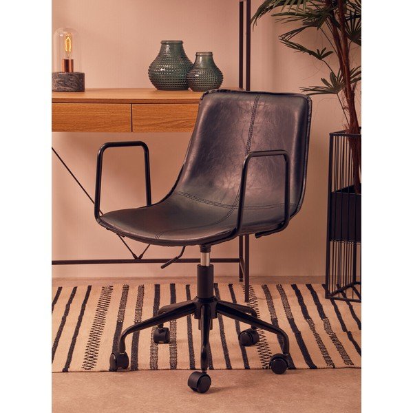 Melns mākslīgās ādas biroja krēsls Branson – Premier Housewares-image-3