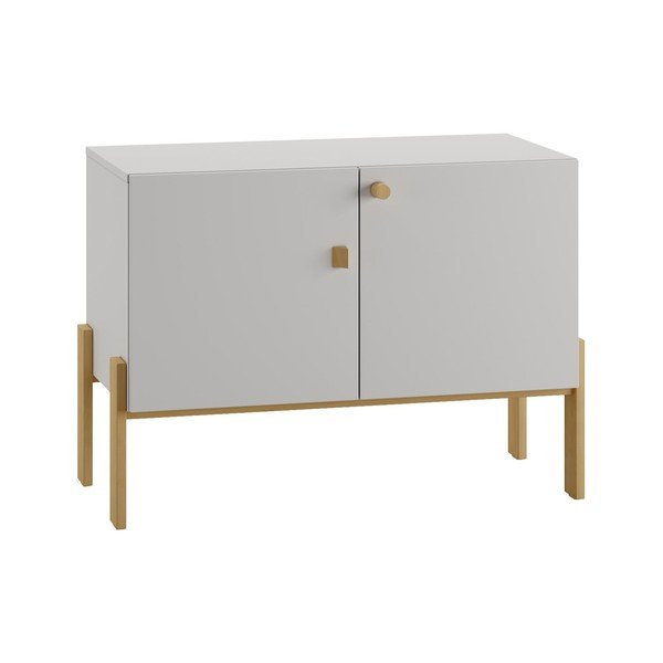 Gaiši pelēka zema bērnu kumode 100x50 cm Cube – Pinio-image-3