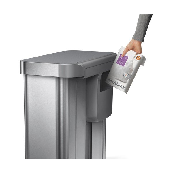 Sudraba krāsas atkritumu šķirošanas/ar pedāli tērauda atkritumu tvertne 34+24 l – simplehuman-image-4