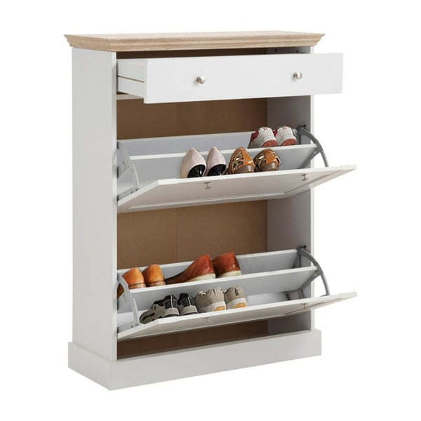 Balts apavu plaukts ar ozolkoka detaļām Støraa Bruce-image-1