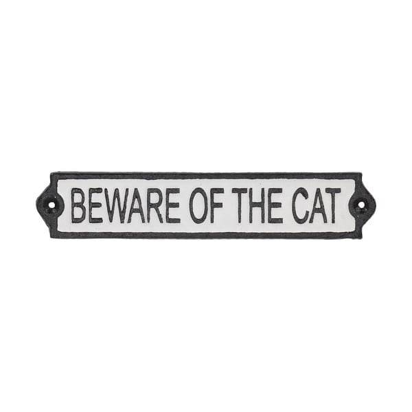 Čuguna izkārtne 26x5 cm Beware of the Cat – Esschert Design