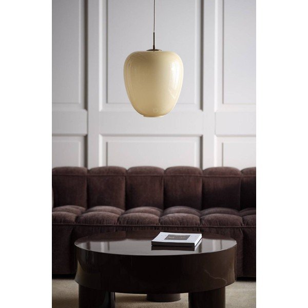 Krēmkrāsas/misiņa krāsas stikla piekaramā lampa ar regulējamu spilgtumu ø 35 cm Artut – Jotex-image-2