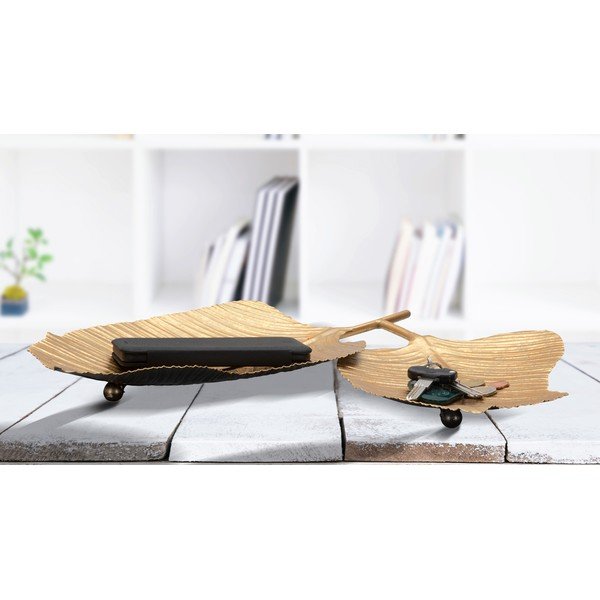 Metāla dekoratīvais paliktnis Double Leaf – Mauro Ferretti-image-1