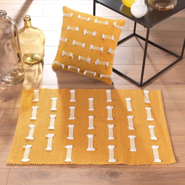 Okera dzeltens mazgājams paklājs 50x80 cm Juline – douceur d'intérieur-image-1