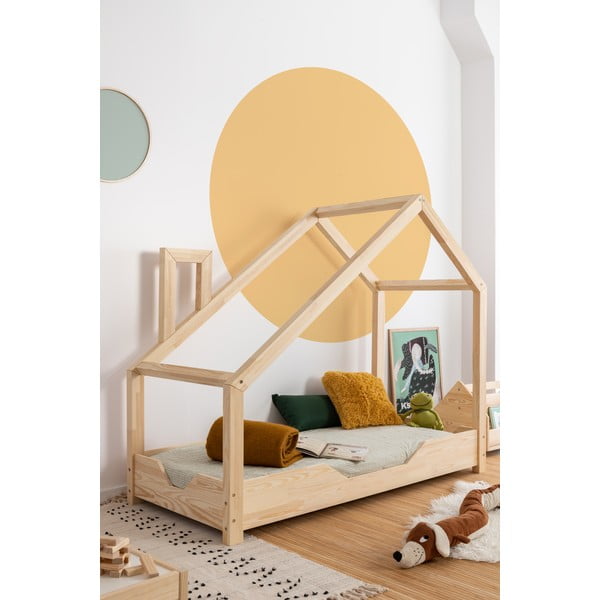 Bērnu gulta mājiņas formā no priedes koka Adeko Luna Bek, 80 x 160 cm-image-1