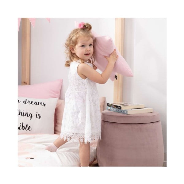 Melns samta bērnu pufs Posh Velvet – Yellow Tipi-image-4