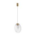 Misiņa krāsas tērauda LED piekaramā lampa ar stikla abažūru Shelina – Nova Luce