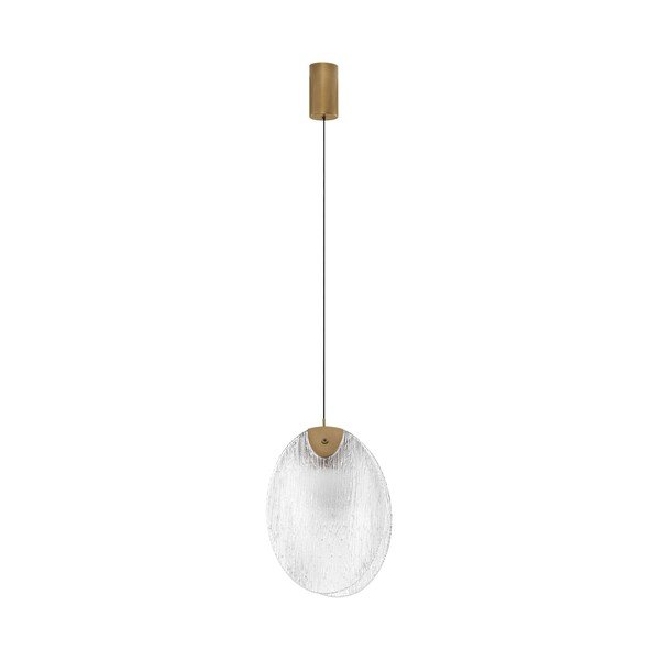 Misiņa krāsas tērauda LED piekaramā lampa ar stikla abažūru Shelina – Nova Luce