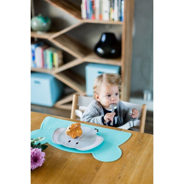 Tirkīzzils silikona paliktnis Kindsgut Bear, 48 x 25 cm-image-3