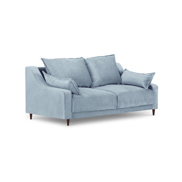 Gaiši zils samta dīvāns Mazzini Sofas Freesia, 150 cm-image-2