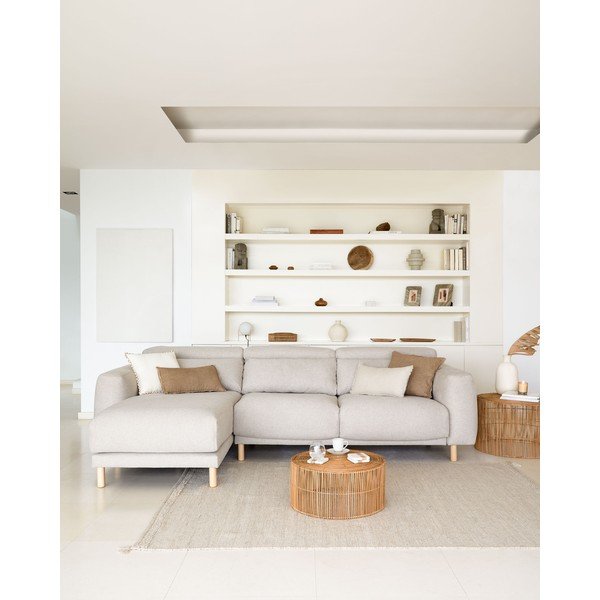 Bēšs stūra dīvāns (kreisais stūris) Singa – Kave Home-image-3