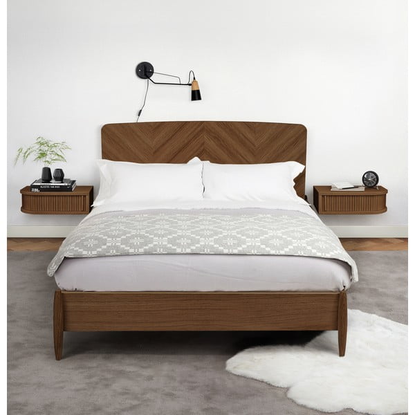 Brūns naktsskapītis ar riekstkoka imitāciju Farsta – Woodman-image-1