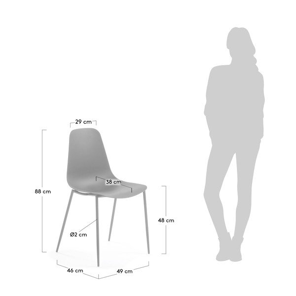 4 pelēku ēdamistabas krēslu komplekts La Forma Wassu-image-1