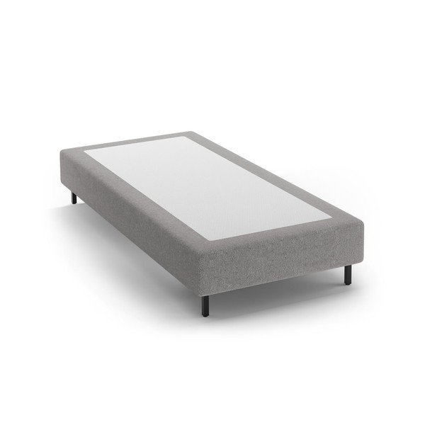 Pelēka polsterēta vienvietīga gulta bez galvgaļa 90x200 cm Whale – Micadoni 