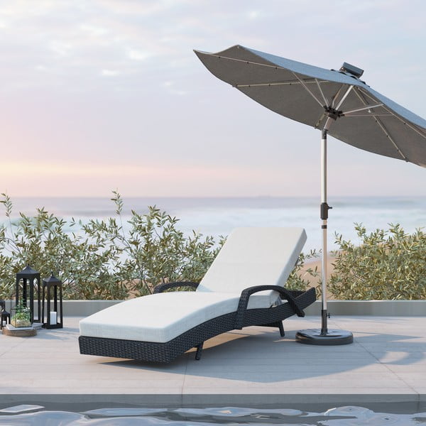 Brūns/bēšs mākslīgās rotangpalmas dārza zvilnis Redondo – Unique Furniture-image-1