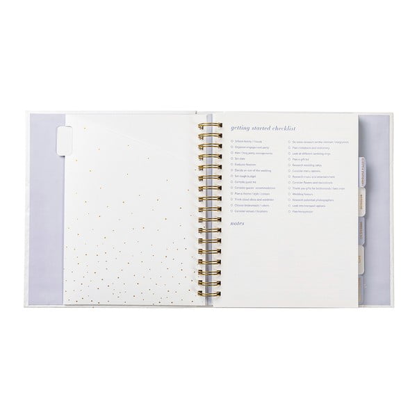 Balts kāzu plānotājs ar uzglabāšanas kabatām Busy B-image-4