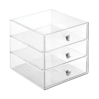 Caurspīdīga uzglabāšanas kaste ar 3 atvilktnēm iDesign Original, augstums 16,5 cm