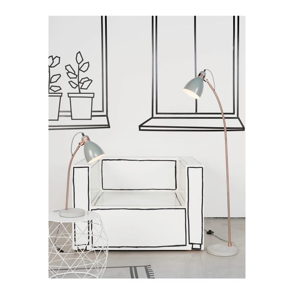Pelēka stāvlampa ar metāla abažūru (augstums 50 cm) Denver – it's about RoMi-image-1