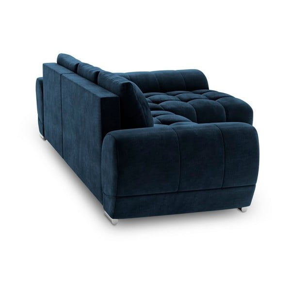 Karaliski zils samta stūra dīvāns Windsor & Co Sofas Nuage, labais stūris-image-3