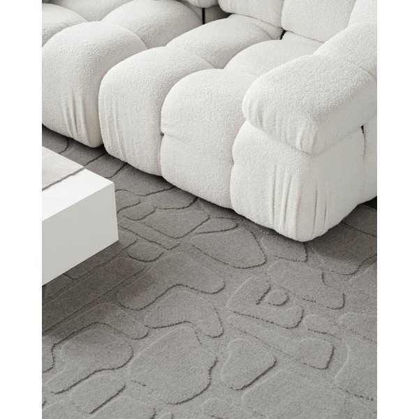 Pelēks vilnas paklājs 160x230 cm Morphic Dunes – Agnella-image-4