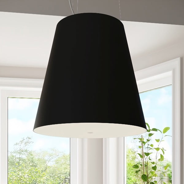 Melna piekaramā lampa ar stikla abažūru ø 50 cm Tresco – Sollux-image-3