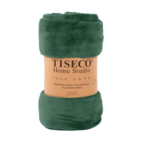 Tumši zaļš mikroplīša pārklājs vienvietīgai gultai 150x200 cm Cosy – Tiseco Home Studio