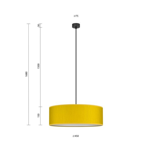 Dzeltena griestu lampa Sotto Luce Doce XL, ⌀ 45 cm-image-4