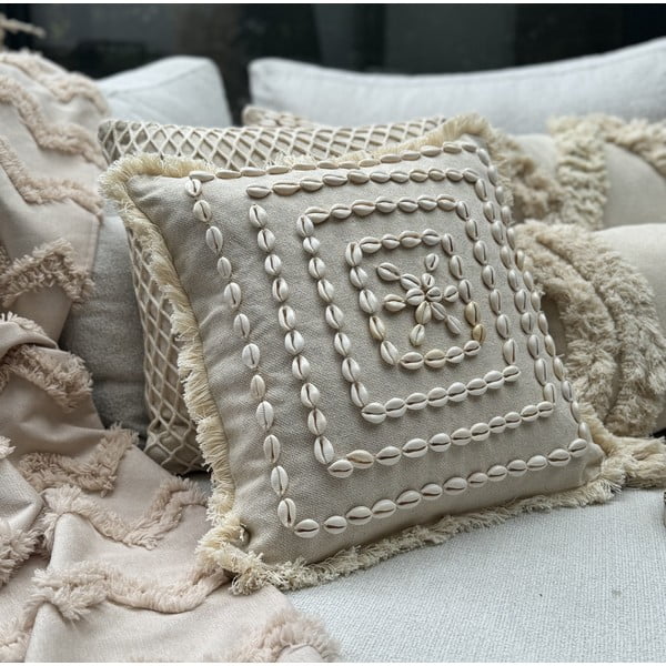 Kokvilnas spilvendrāna 43x43 cm Seashells – Mioli Decor-image-3
