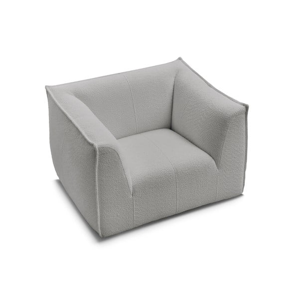 Gaiši pelēks atpūtas krēsls no buklē auduma Giorgia – Bobochic Paris-image-4