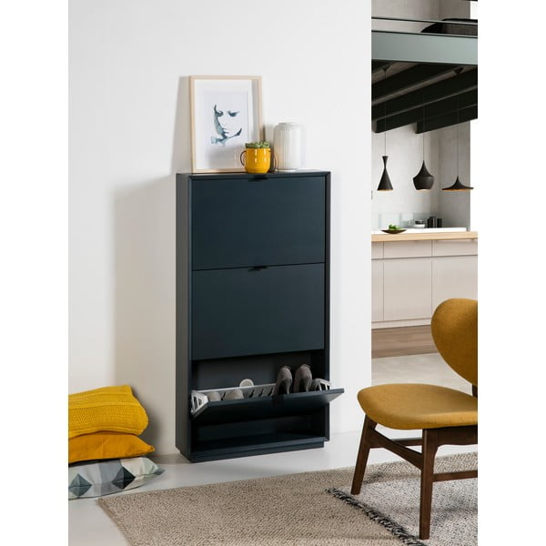 Zaļganzils apavu skapis ar 3 atvilktnēm Marckeric Luka-image-4